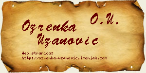Ozrenka Uzanović vizit kartica